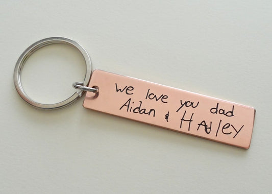 Laser Engraved Handwriting Keychain, Father's Day Keychain, Memorial Keychain Tag, Girlfriend, Boyfriend, Husband, Wife Gift