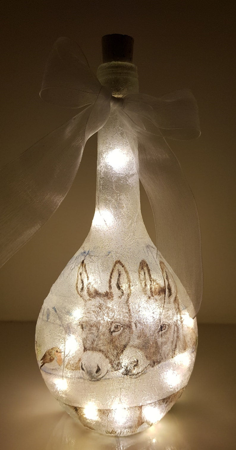 Donkey Bottle Lamp | Farmhouse Decor | Donkey Gift | Rustic Lighting