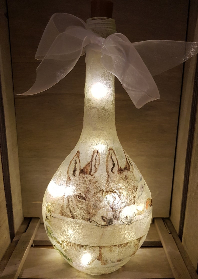 Donkey Bottle Lamp | Farmhouse Decor | Donkey Gift | Rustic Lighting