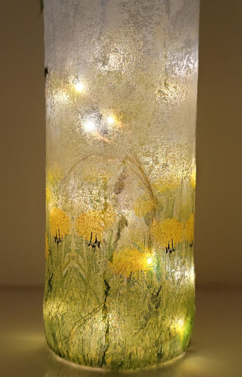 Hare Bottle Lamp | Decoupage Handmade Light | Countryside themed gift