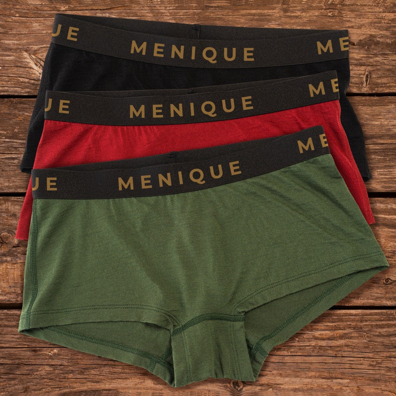 Womens Underwear 3 Pack Womens Boyshorts Boxer Shorts Briefs Natural Merino Wool Underwear Multipack