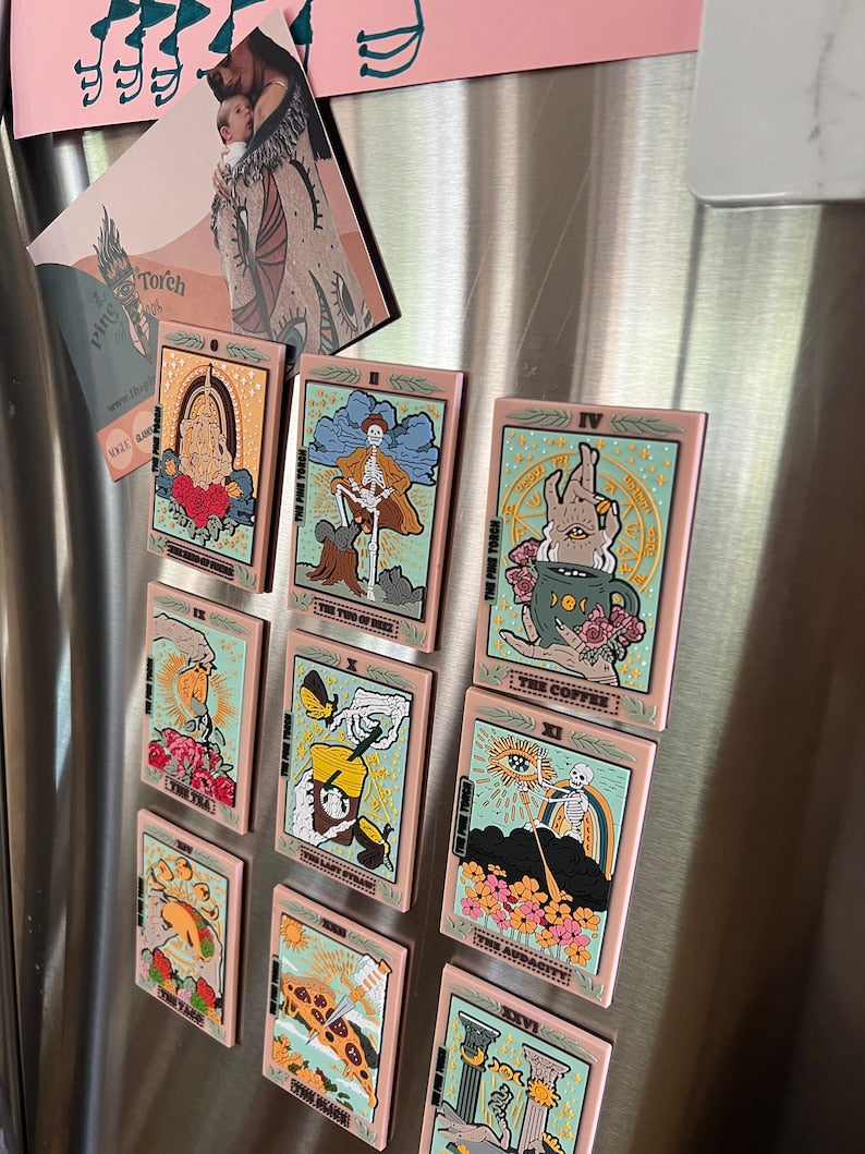 The Coffee Tarot Card PVC soft rubber 3D magnet, tarot card refrigerator magnet, coffee tarot card refrigerator 3D magnet, The Coffee Tarot