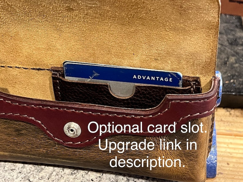 Handmade Leather Horizontal Phone Case, Full Grain Buffalo Leather Holster, Made in USA