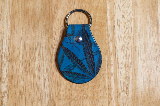 Cannabis Leaves Leather Keychain