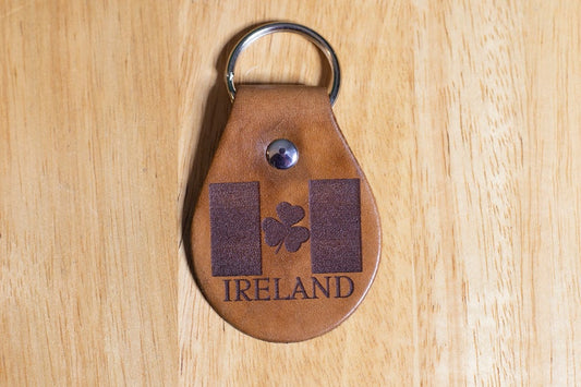 Ireland Irish Leather Keychain