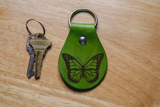 Butterfly Leather Keychain