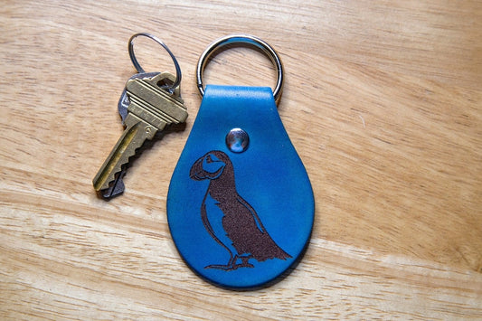 Puffin Leather Keychain
