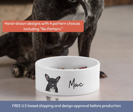 Custom Dog Bowl Using Pet Photo With Name Personalized Pet Bowl Personalized Cat Bowl Custom Pattern Dog Bowl Personalized Pet Portrait Bowl