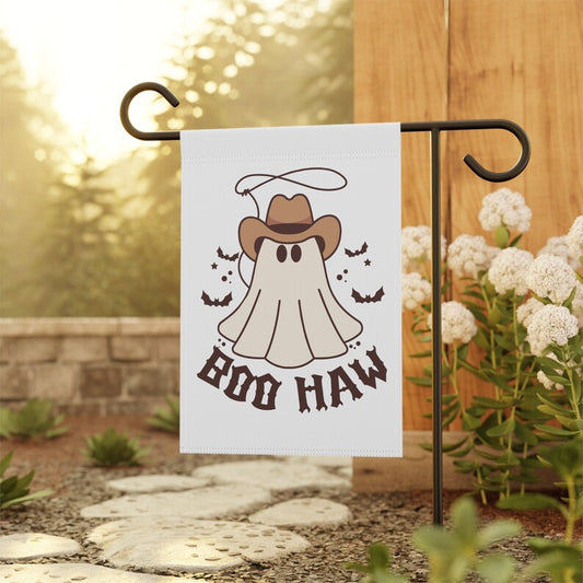 Halloween Decor | Cute Halloween Ghost Garden Flag | Haunted House | Funny boo haw Home Banner | Skeleton Garden Flag Garden & House Banner