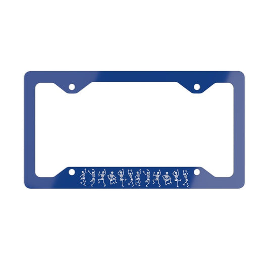 Dancing Skeletons Car Metal License Plate Frame, Spooky License Plate Holder, Funny Car Accessories Gift, Made In The USA