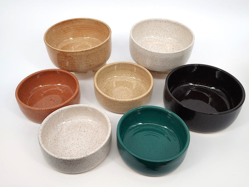 IMPERFECTS / SECONDS: (please message us with any questions) Handmade Ceramic Dog Bowls, Variety (slow feeders OR water bowls)
