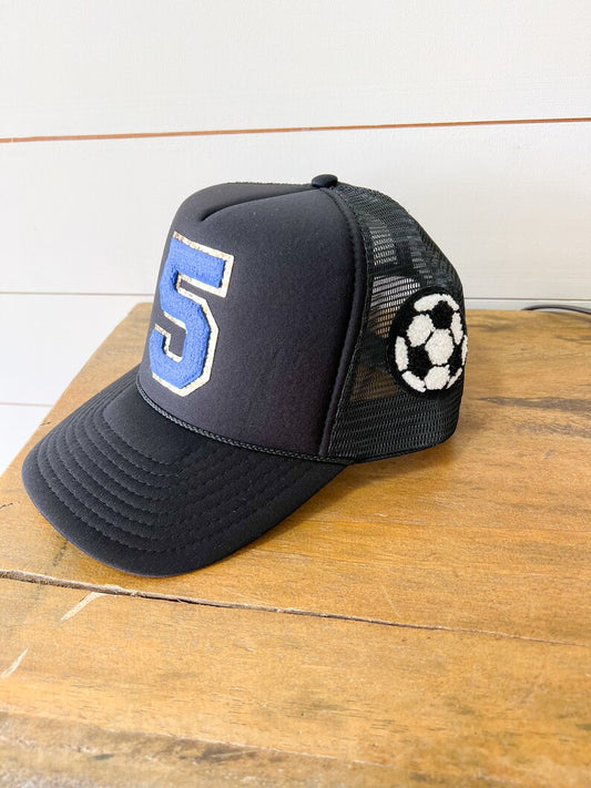 Custom Soccer Trucker Hat: Vintage Style Sports Number