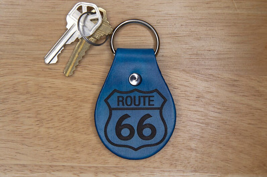 Route 66 Leather Keychain