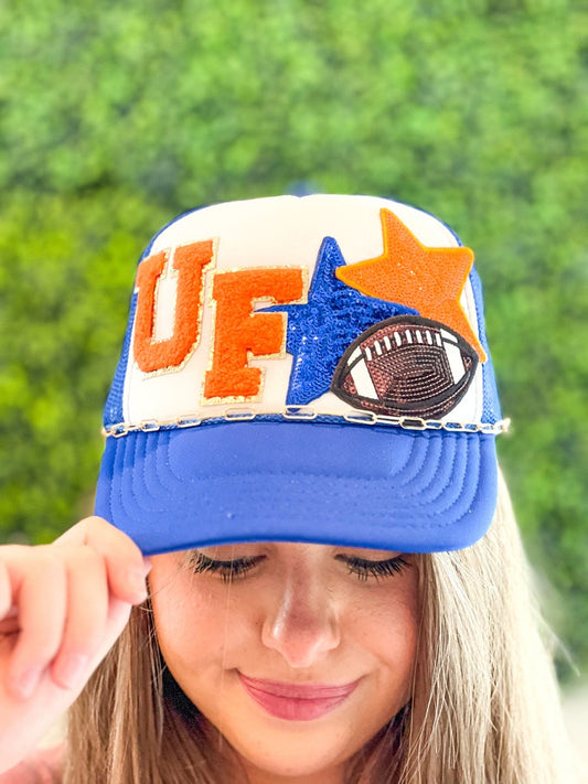 Custom Football Team Trucker Hat: Vintage Style, Personalized with Letters