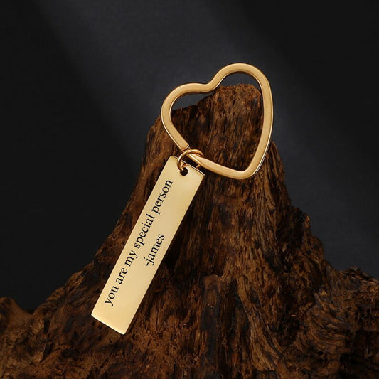 Personalized Keychain, Engraved Keychain, 1st Anniversary Boyfriend Gift, Girlfriend Gift Idea, 10 Years Valentine's Day Gift, Gift for Her
