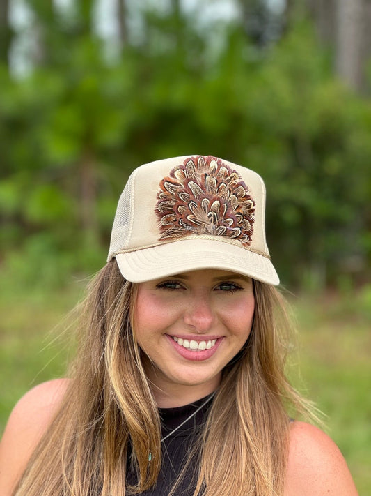 Pheasant Feathers Trucker Hat: Vintage Style, Custom Colors