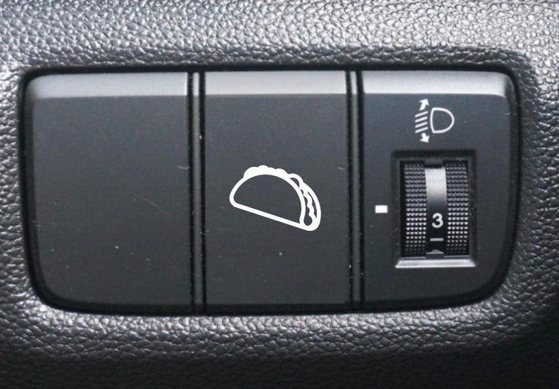 Taco Button Decal, Car Decal, Eject Passenger Button, Blank Button, Vinyl Decal, Car Stickers, Vinyl Stickers, Eject Sticker, Eject Seat