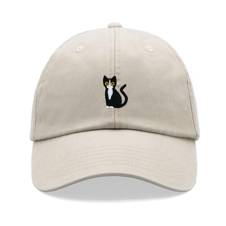 Black & White Tuxedo Cat Baseball Cap Vintage Washed Cotton Unisex Dad Hat Adjustable Funny Faded Sports Sun Summer Holiday Cat Lady Man