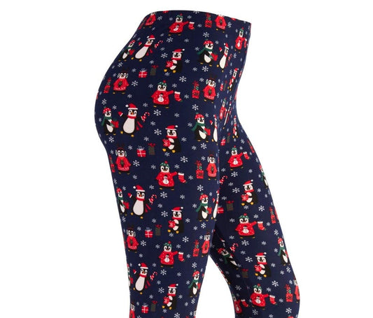 Women’s Ultra Soft Christmas Leggings: Festive Holiday Winter Print, Yoga Pants