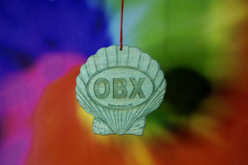 OBX Outer Banks Seashell Wood Ornament