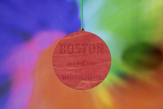 Boston Massachusetts 1630 Wood Ornament
