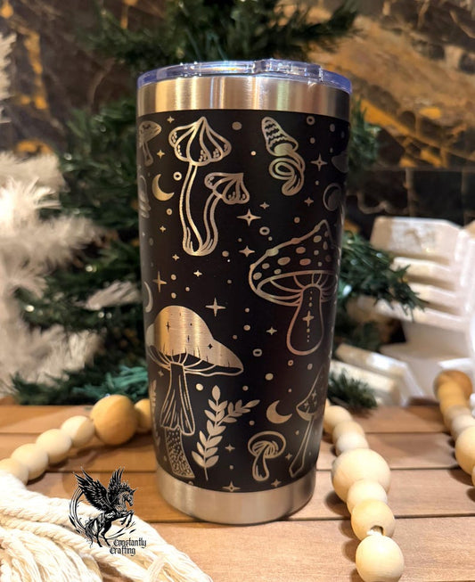 Mushroom - 20oz Tumbler Full Wrap Laser Engraved