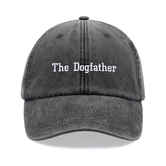 The Dogfather Baseball Cap Vintage Washed Unisex Dad Hat Low Profile Adjustable Faded Sports Sun Hiking Summer Holiday Skiing Crazy Dog Man