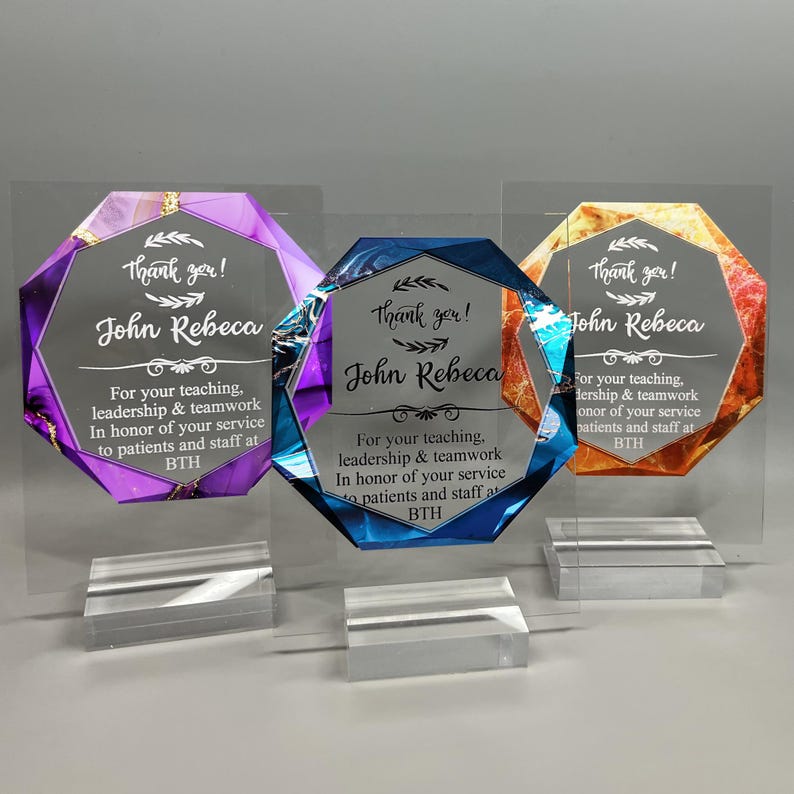 Personalized Employee Award, Retirement Appreciation, for Manager, Staff, Retirement Award Custom Award Plaque 6x8,4x6 inch , Thank you