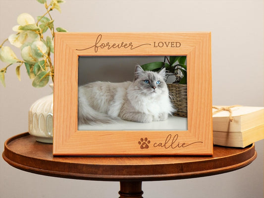Custom Cat Memorial Frame, Cat Loss Gift for Cat Lovers, Cat Photo Frame, Pet Loss Picture Frame, Cat Memorial Gift, Cat Remembrance Gift