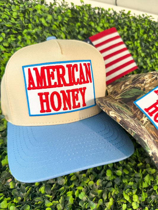American Honey Patriotic Flag Hat - 4th of July Memorial Day Canvas Hat