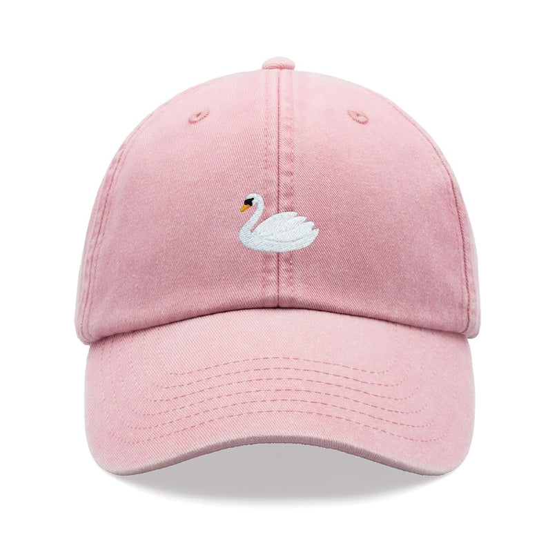 White Swan Baseball Cap Vintage Washed Cotton Unisex Dad Hat Adjustable Funny Faded Sports Sun Bird Summer Holiday Funny