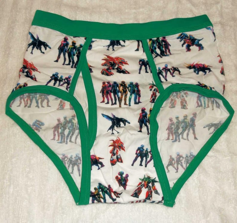 Men's Pattern / Cartoon / Colored Waistband Adult Briefs Underwear S, M, L - ABDL Undies Tighty Whities with Prints