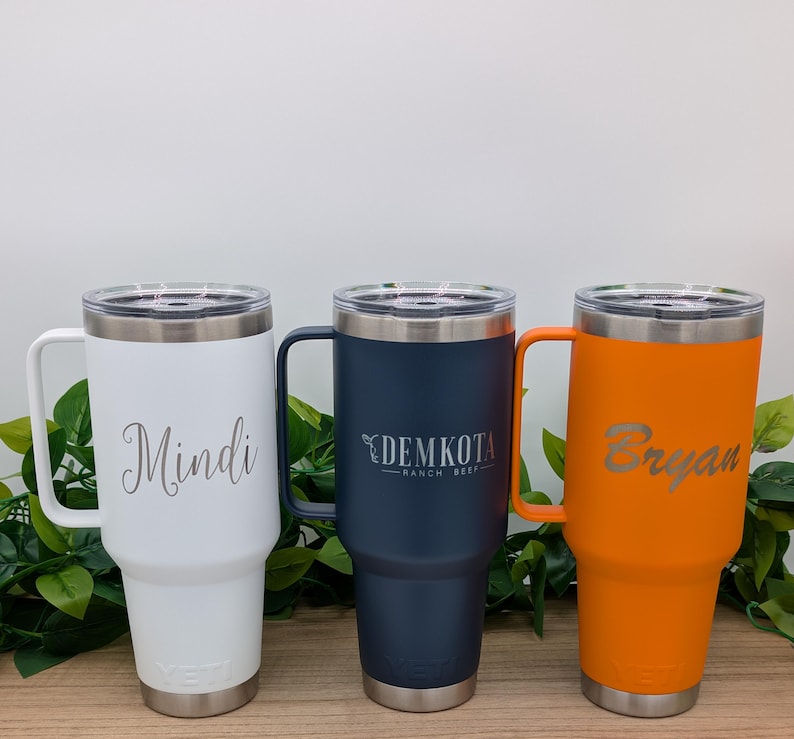 Personalized YETI 42oz Mug – Custom Laser Engraved Tumbler with Straw