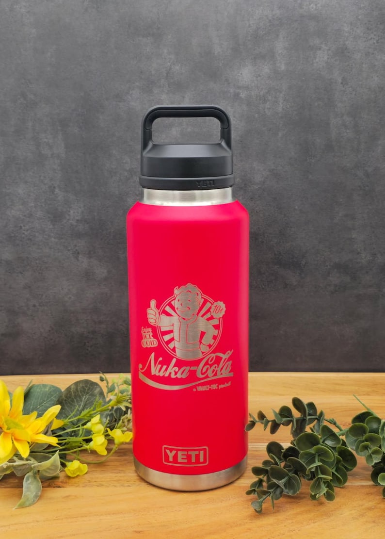 Custom Name Yeti 46oz Water Bottle, Personalized Chug Cap Rambler, Engraved Extra Large Sports Flask, Outdoorsman Gift, Veteran Owned Shop