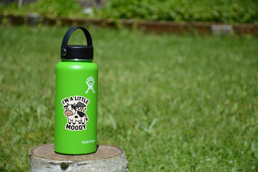Moody Cow Vinyl Sticker: Funny Farm Animal Humor