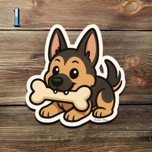 German Shepherd Sticker Pack | Chibi GSD Vinyl Decals