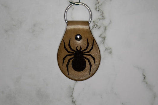 Spider Leather Keychain