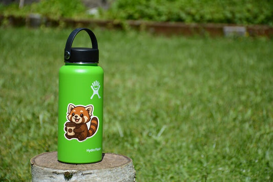 Red Panda Coffee Sticker – Cute Kawaii Animal Holding Coffee Cup Vinyl Decal, Cozy Autumn Aesthetic Gift for Caffeine and Animal Lovers
