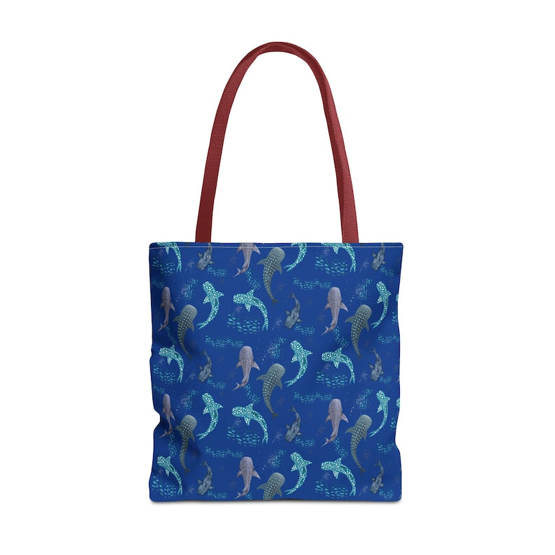 Spotted Whale Shark Ocean-Inspired Tote Bag, Perfect for Beach Trips, Beach Vacation, Honeymoon, Marine Life Lovers, Beach Bag Gift for Her