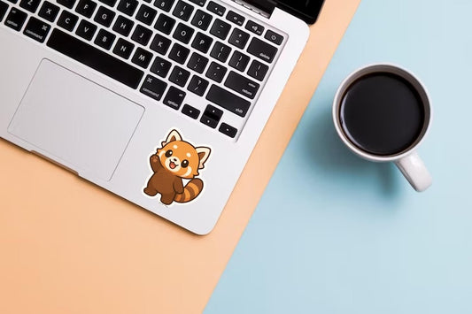 Chibi Red Panda Sticker – Cute Kawaii Animal Vinyl Decal for Laptop, Water Bottle, Journal | Red Panda Lover Gift