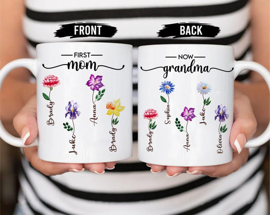 Personalized First Mom Now Grandma Bottle Lamp, Mothers Day Gifts, Birthday Gifts For Mom, Gifts For Grandma Birthday, Mom, Nana Gifts