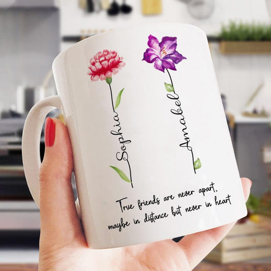 Best Friend Gifts, Personalized Friends Bottle Lamp, Birthday Gifts For Friend, Friendship Gifts For Women, Custom Birth Month Flowers Lamp