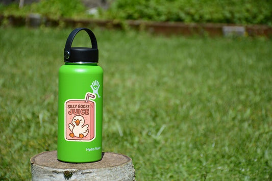 Silly Goose Juice Sticker: Funny Duck Cartoon Vinyl Decal