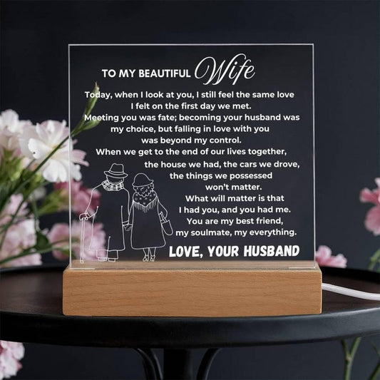 Anniversary gift Acrylic Plaque, To my Wife gift from Husband, Wife gifts Wedding day, Sentimental Valentines gift for her, Wife keepsake