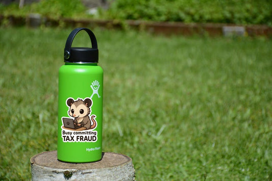 Funny Possum Sticker: Committing Tax Fraud Meme - Vinyl Decal