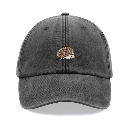 Hedgehog Baseball Cap Vintage Washed Unisex Dad Hat Adjustable Faded Sports Sun Summer Beach Holiday Funny Animal Gardening