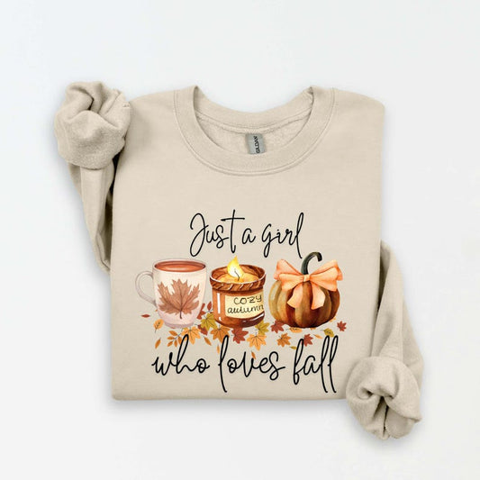 Just A Girl Who Loves Fall Sweatshirt, Fall Sweatshirt, Fall Shirt, Football Mom Shirt, Coffee Lover Shirt, Fall Shirt, Thanksgiving Gift