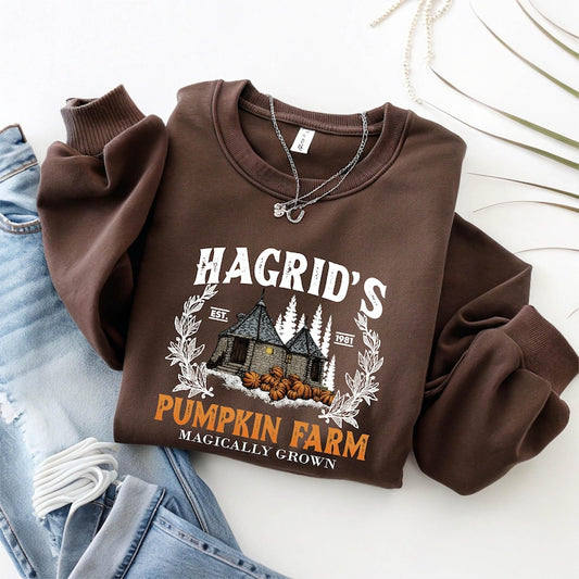 Hagrid's Pumpkin Patch Sweatshirt, Fall Sweatshirt, Hagdrid's Pumpkin Farm Shirt,Halloween Tee,Spooky Season,Pumpkin Thanksgiving Sweatshirt