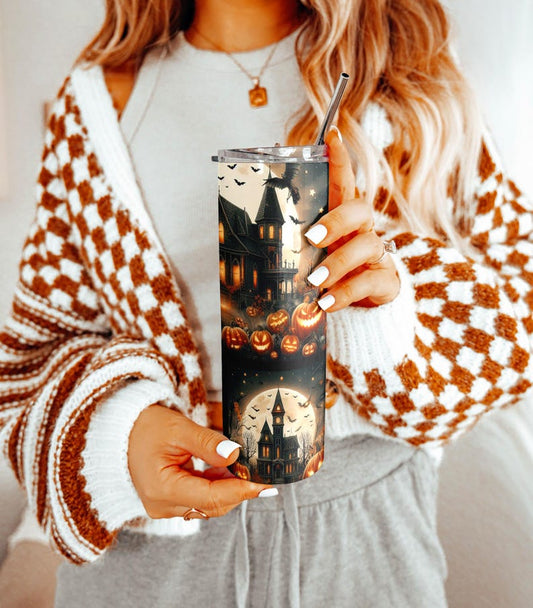 Spooky Season Tumbler, Halloween Pumpkin Tumbler, 20oz 30oz Tumbler, Halloween Tumbler Gift