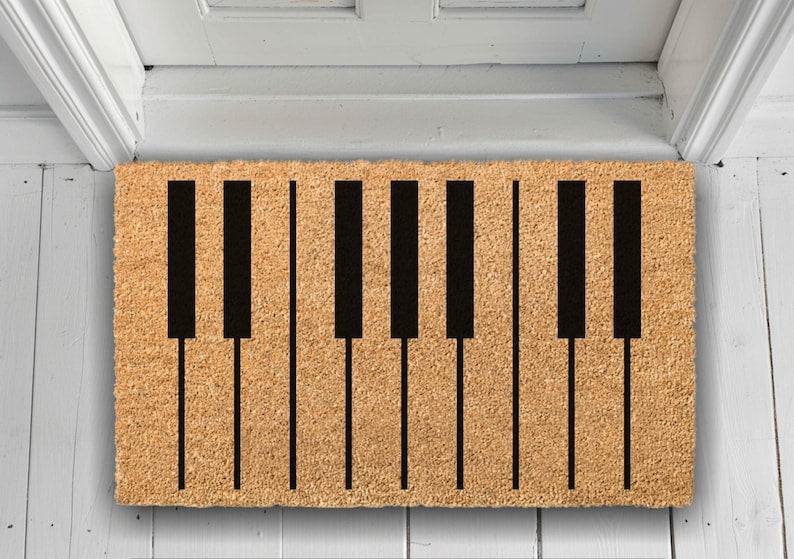 Piano Keys Coir Doormat, Music Lover Welcome Mat